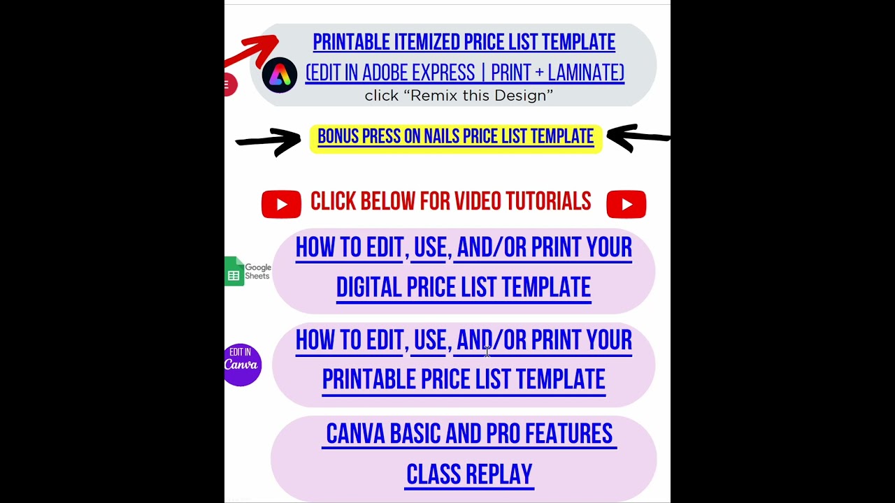 Troubleshooting video: Pricing Worksheets for Nail Techs and Service Providers 
