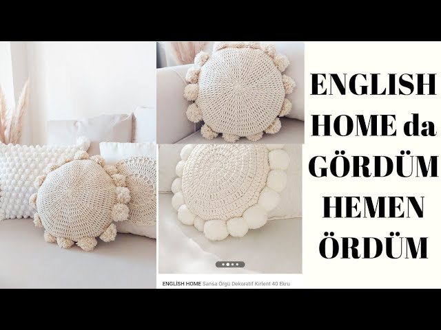 ENGLISH HOME DEKORATİF YUVARLAK ÖRGÜ KIRLENT YAPTIM 🌸 | How to make  knitted pillow? - YouTube