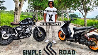 The Black Of Triumph Bonneville softail × MEGAPRO