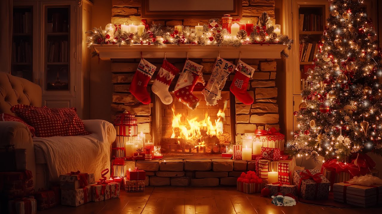 🔥 Christmas Eve by the Fireplace 🎄 Crackling Fire Sounds for a Cozy Holiday Night