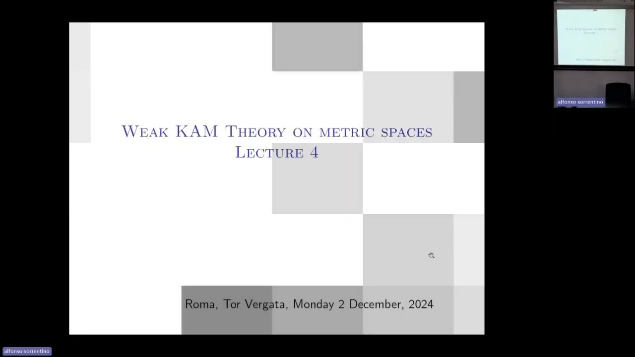 Lecture 4 - Weak KAM theory on metric spaces