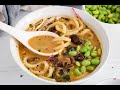 Thai red curry udon noodle soup