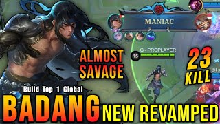 Almost SAVAGE!! 23 Kills Badang Revamp Best Build and Emblem!! - Build Top 1 Global Badang ~ MLBB screenshot 1