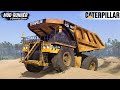 Spintires: MudRunner - CATERPILLAR Mining Dump Truck Driving On Sand In The Desert