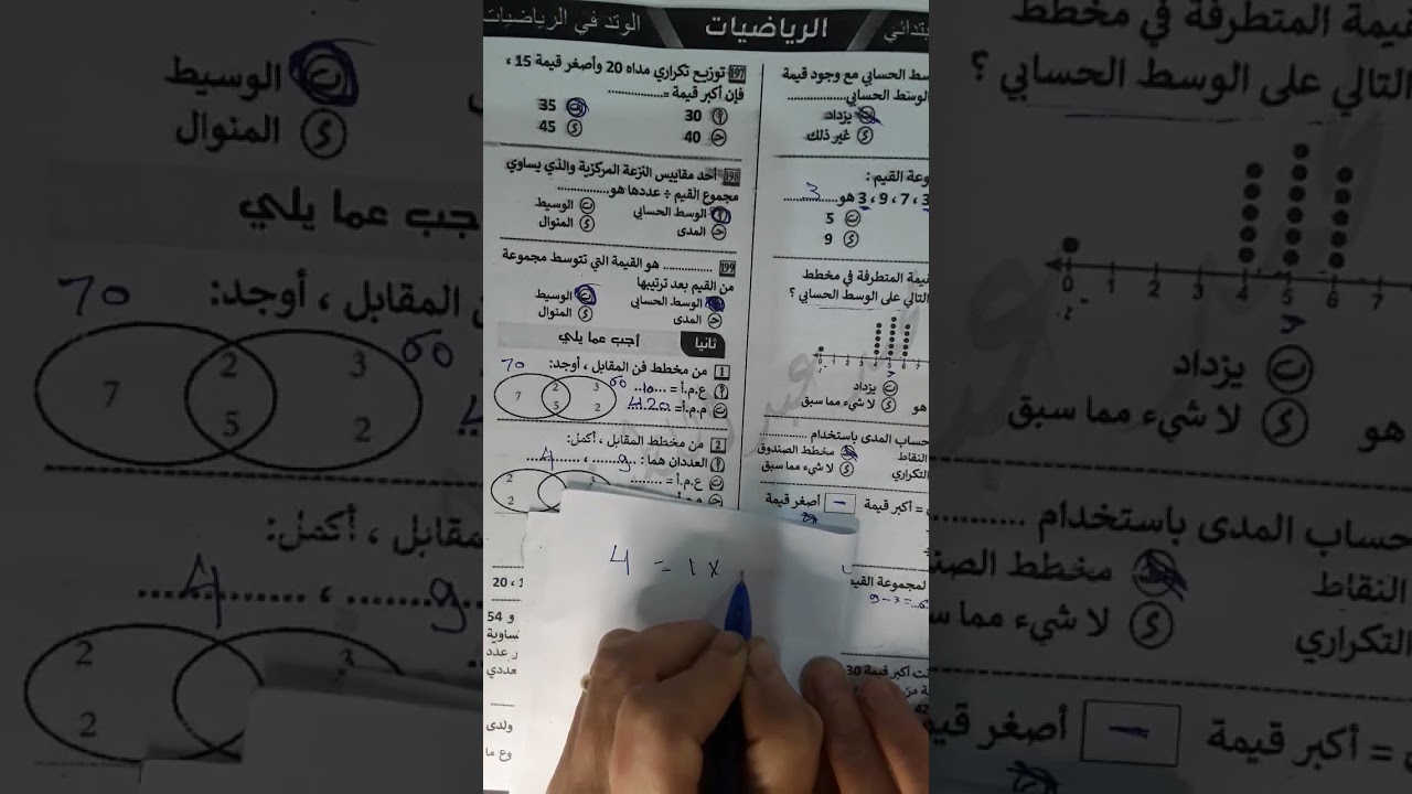 حل امتحان للصف السادس مراجعه ع المنهج