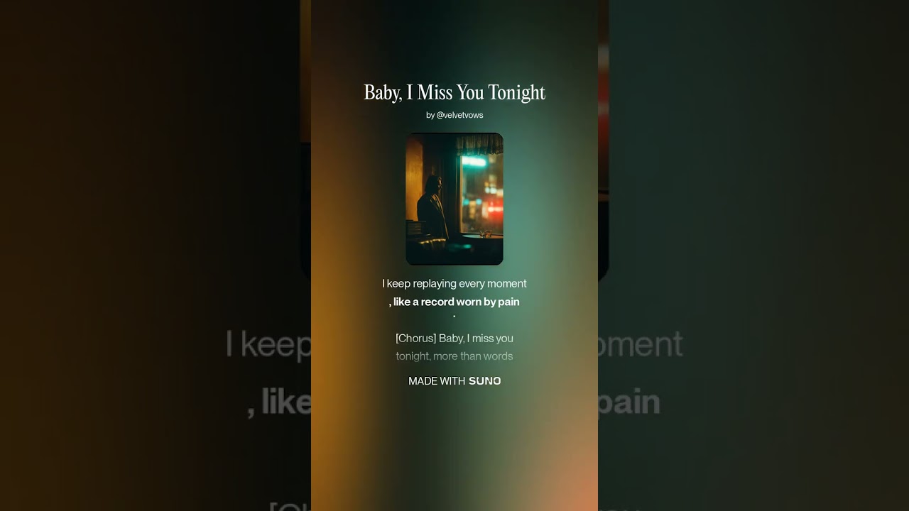 Baby, I Miss You Tonight | Velvet Vows | 80s Vibes | Come back to me I'm still waiting