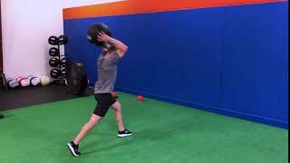 Stepping Overhead Med Ball Throw