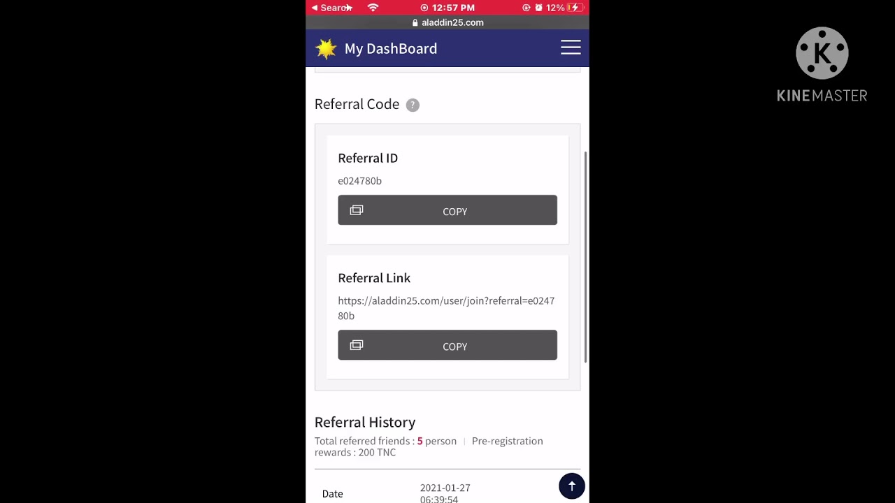 Aladdin25-Pre Registration free 100 tnc #