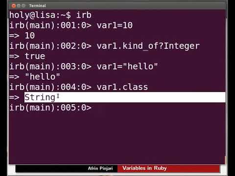 Variables in Ruby - Kashmiri