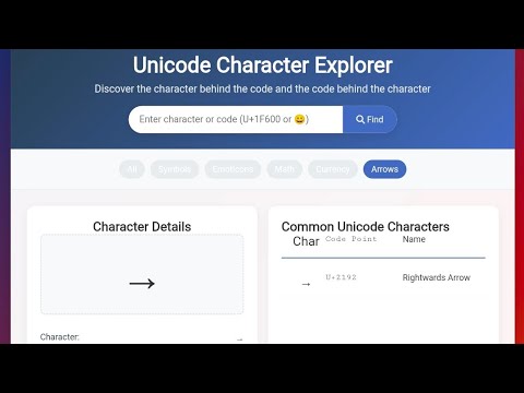 Unicode Character Explorer | HTML, CSS & JavaScript Project | Learn ...