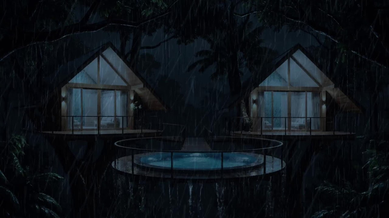 ТВОЙ МОЗГ ВЫКЛЮЧИТСЯ ⚡ Гипнотический дождь по крыше в ночном лесу