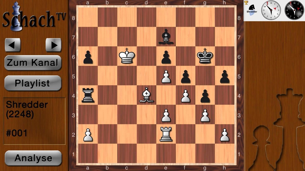 Schach gegen Computer #001.9 - Shredder (Spielstärke 2248) Teil 9/10