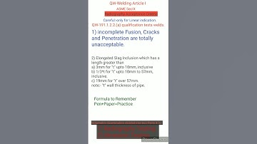 Radiography acceptance criteria|Linear Indication