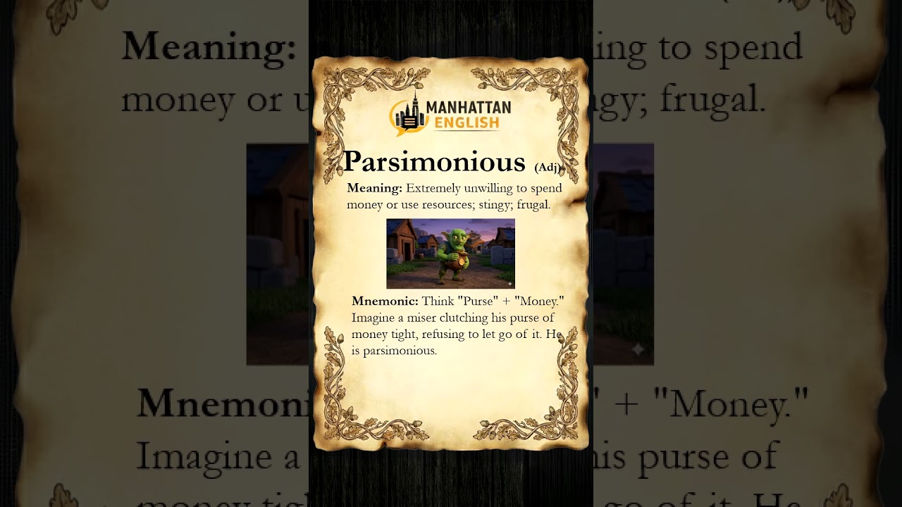 Build Smart English Vocabulary for Daily use, GRE, IELTS, TOEFL | Parsimonious | 