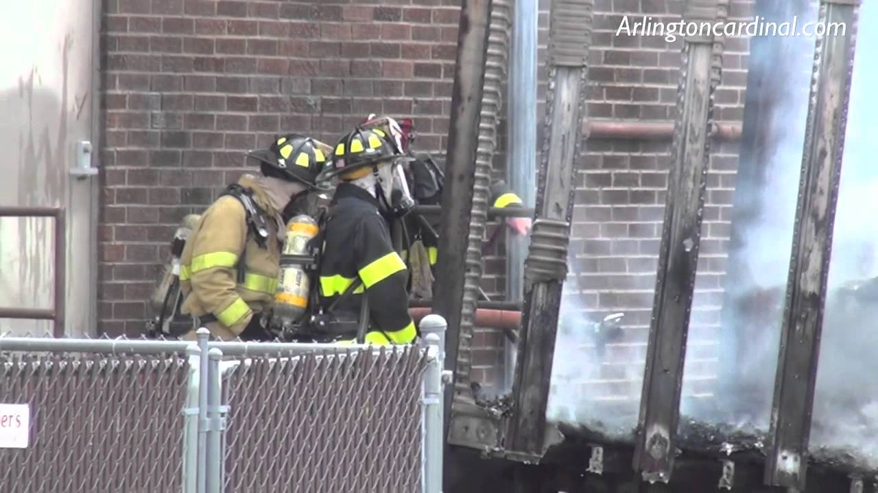SemiTrailer Fire Overhaul Behind Carpet Outlet Store on Dundee Road