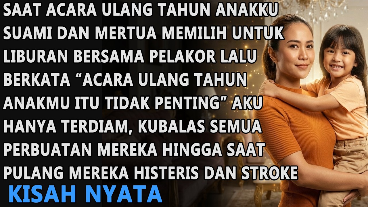 SAAT ACARA ULANG TAHUN ANAKKU SUAMI DAN MERTUA MEMILIH LIBURAN BERSAMA PELAKOR, KUBUAT DIA STROKE...
