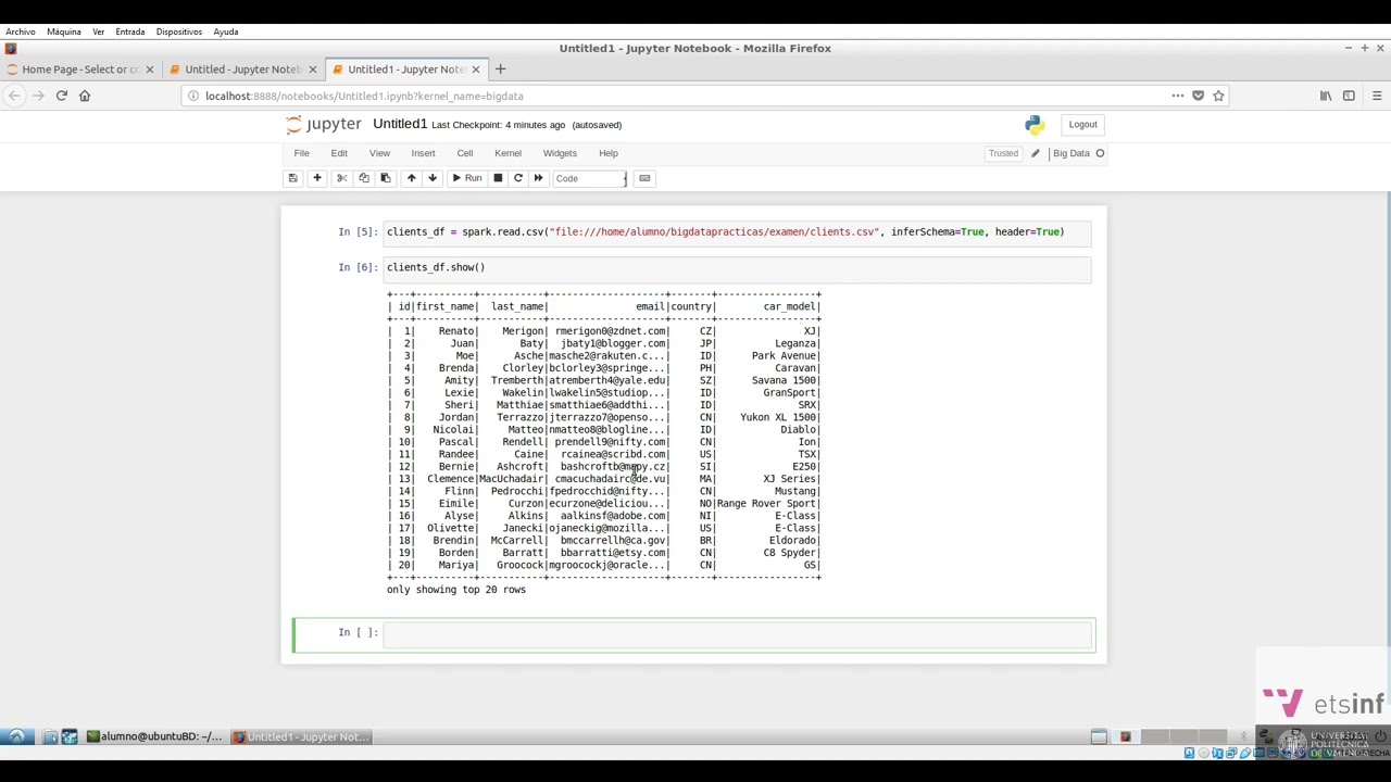 Trabajando con Dataframes en Spark |  | UPV
