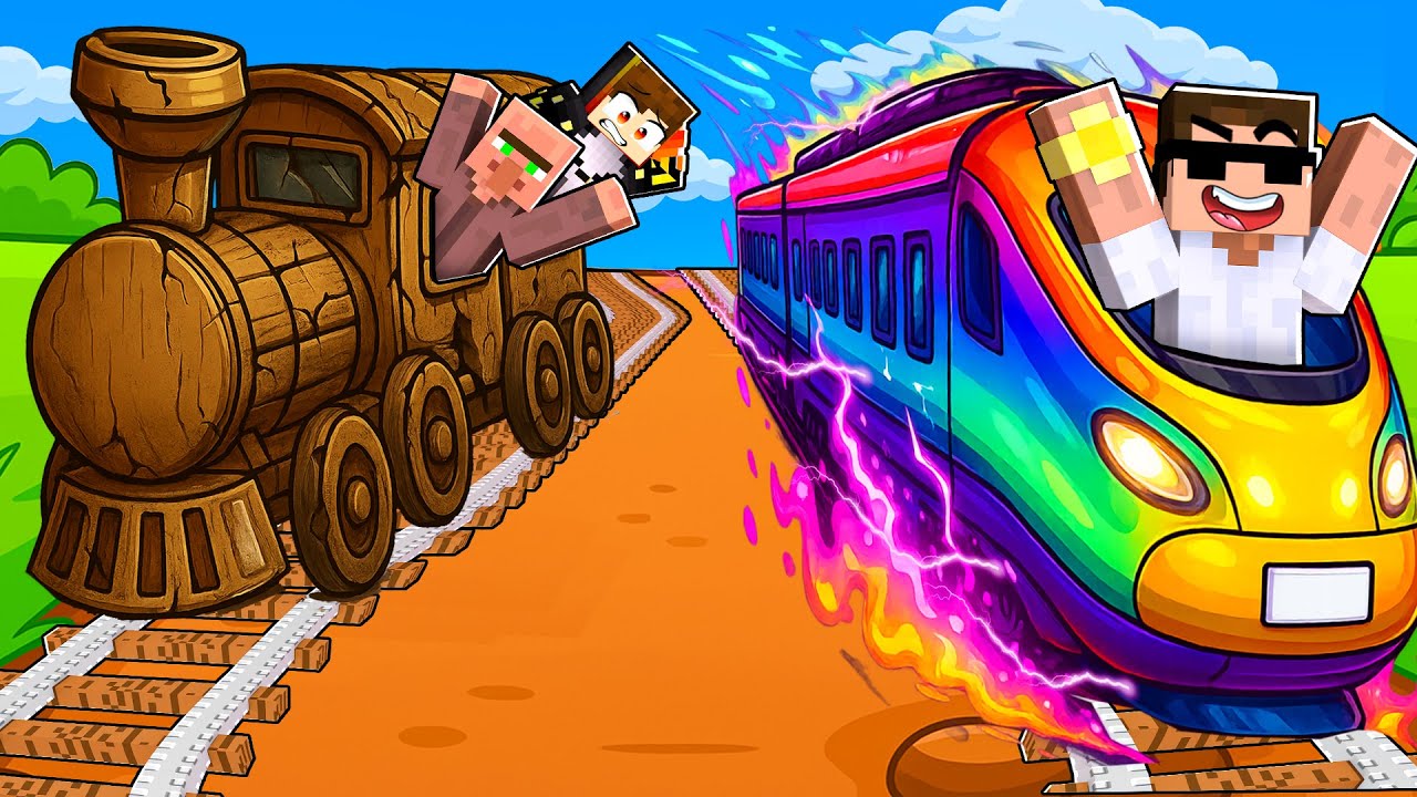 Building Fastest Train to Beat Villager in Roblox..