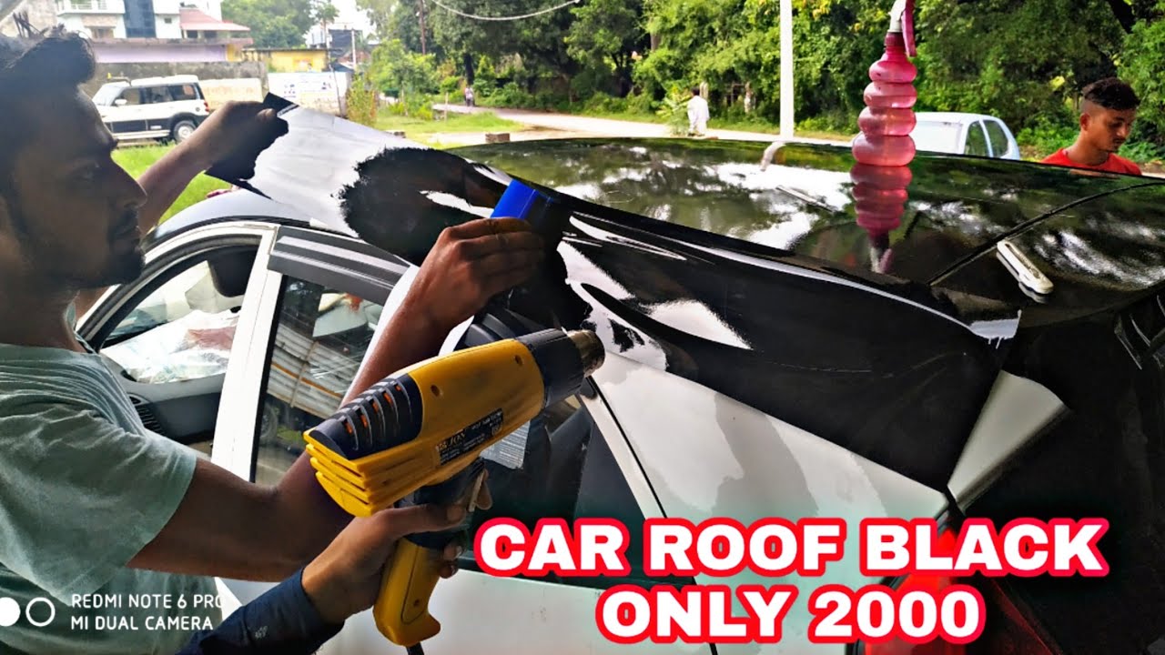 Car roof full black vinyl wraping black₹2000 YouTube