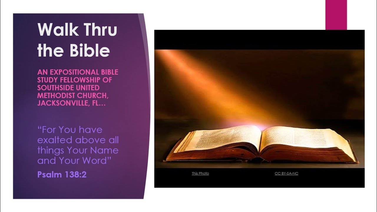 WALK THRU THE BIBLE STUDY, SUNDAY 10/8: Isaiah--No More Gloom