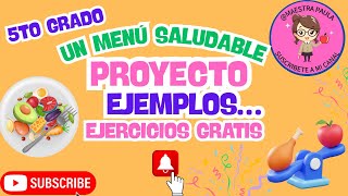 Healthy menu project, examples and free exercises