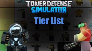 TDS Tower Tier List | Roblox Tower Defence Simulator