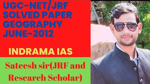 UGC- NET/JRF-Solved paper Geography June -2012 For assistant professor,TGT/PGT and other exams