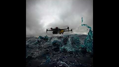 DJI drone animation and stormy sea simulation in 3DS Max | CoronaRenderer