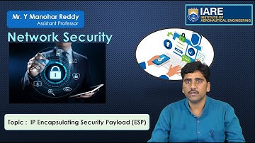 IP Encapsulating Security Payload ESP by Mr. Y Manohar Reddy