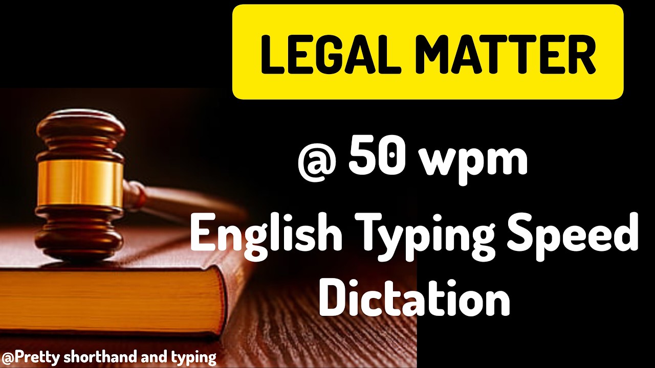 50 WPM Legal Typing Dictation | court words | 2026 #50wpm @prettyshorthand