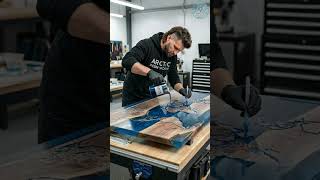 Making a $1000 World Map Epoxy Table 🌍✨ #shorts #viral #diy #resinart #woodworking #luxurydesign