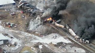 Palestine Ohio community questions government claim the 'air and water are safe' near toxic train de