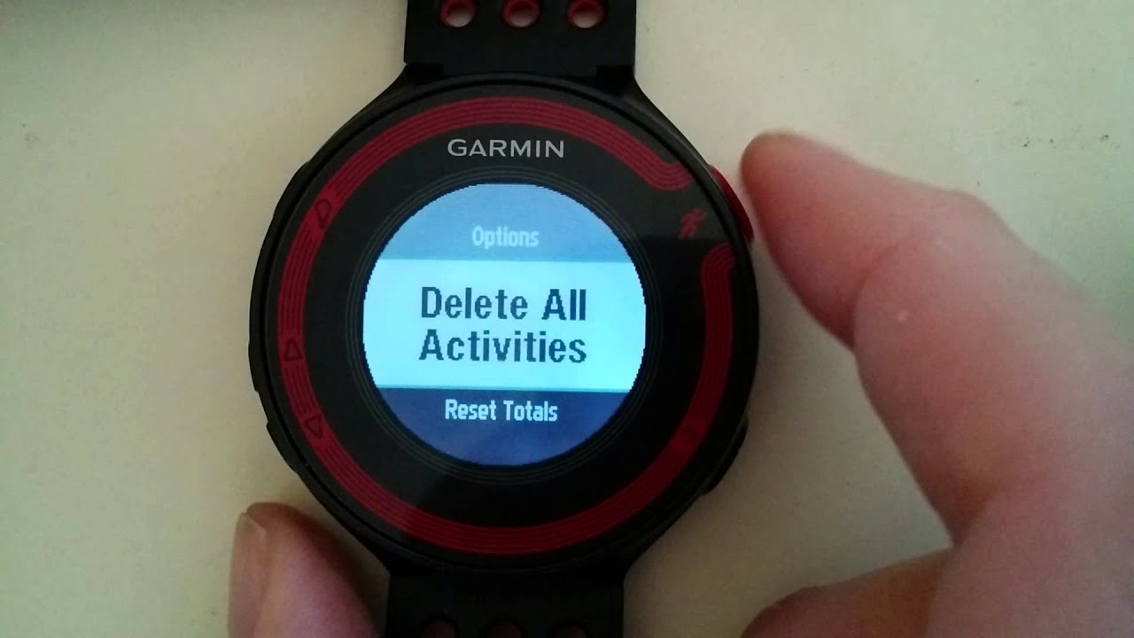 Garmin Forerunner 220 Delete All Activities גרמין מחיקת כל היסטורית