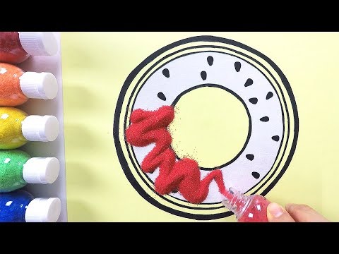 Watermelon Tube coloring &amp;amp; drawing &amp;amp; <strong>studying</strong> <strong>English</strong> for kids ㅣ 수박 튜브 그리기 색칠하기 영어 공부