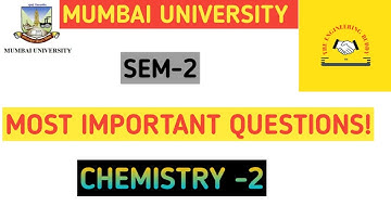 Most Important Questions Of Chemistry (IMP Questions) | SEM-2 Exam(2022) | MUMBAI UNIVERSITY