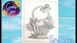 How To Draw A Fruit Basket With Pencil Shading Herunterladen