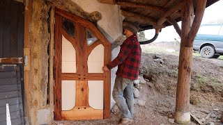 Off Grid Earthbag Workshop Part 46 Hobbit door from reclaimed materials Net Worth
