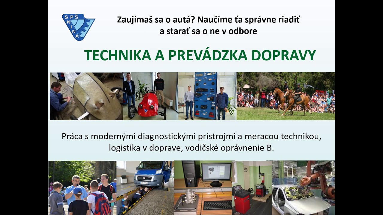 Technika a prevádzka dopravy - študijný odbor SPŠ v Snine