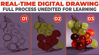 Real Time Still Life Digital Drawing Video | Unedited Drawing Process For Beginners 2 #Digitalpaint