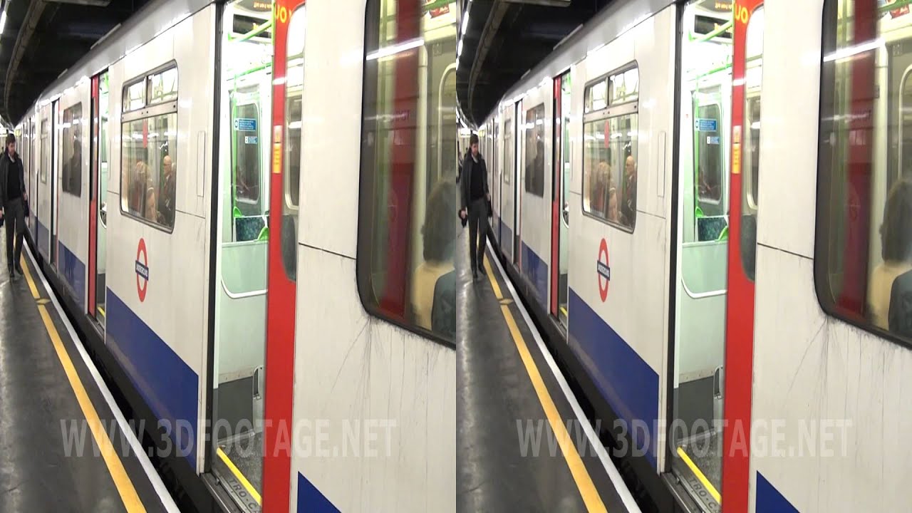YT3D Video London Underground Station "Temple". Sony HDR-TD10E 3D Footage