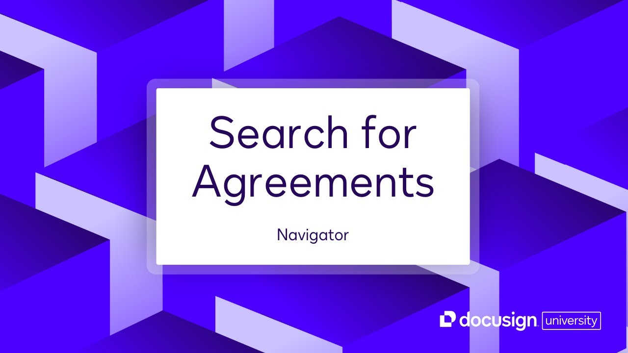 Docusign Navigator: Search for Agreements