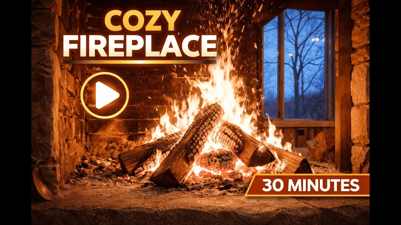 COZY FIREPLACE AMBIENCE 🔥 | RELAXING FIRE SOUNDS (30 MINUTES)