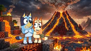 Bluey & Bingo SURVIVE on a VOLCANO ISLAND in Minecraft!