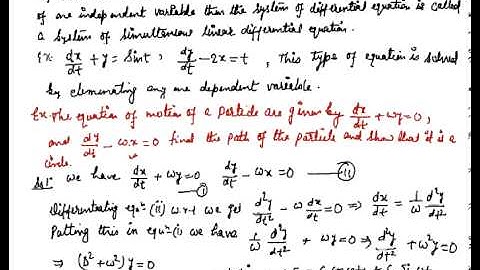 Simultaneous linear differential equation, simultaneous linear differential equation Examples