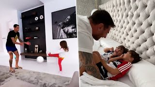 Famous Footballers Play with Their Kids 😊😊⚽ Messi, Ronaldo, Lucas Moura &amp; More!