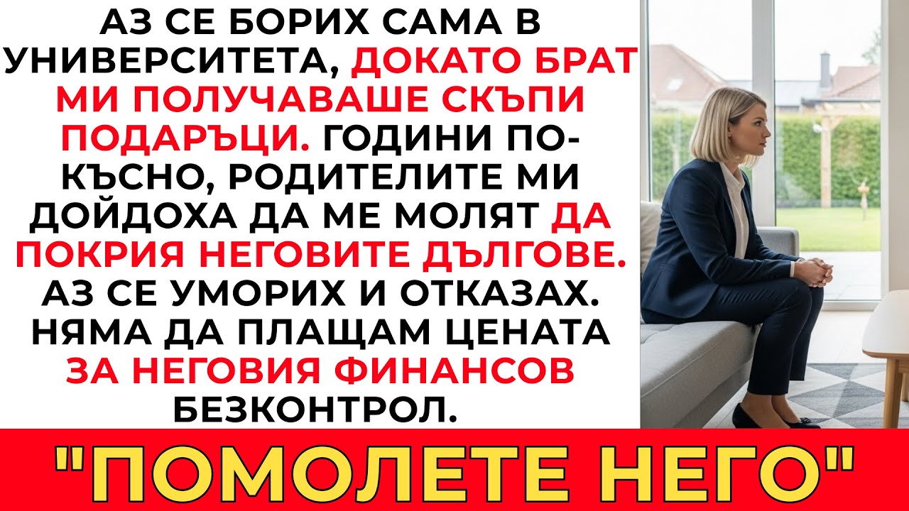 Докато аз трябваше да работя, за да плащам за образованието си,родителите ми даваха всичко на брат…