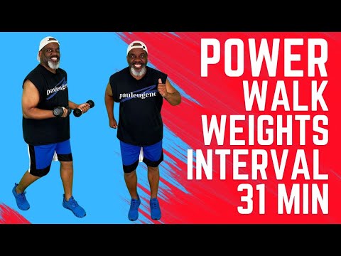 Boost Your Fitness: 31 Minute Power Walk & Weights Interval Workout | Cardio & Strength | Stretch