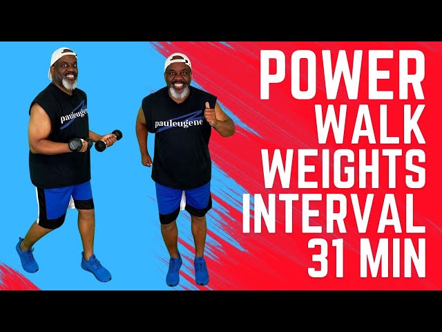 Boost Your Fitness: 31 Minute Power Walk & Weights Interval Workout | Cardio & Strength | Stretch class=