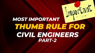 Most Important Civil Engineering Thumb rule for Construction PART 2 by Civil Unboxing