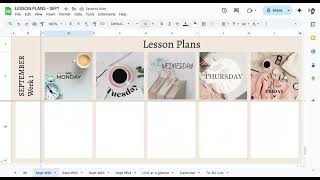 Google Sheets Lesson Planner